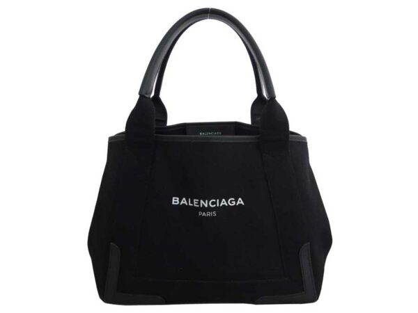 e54597g Balenciaga Canvas Leather Tote Bag Black