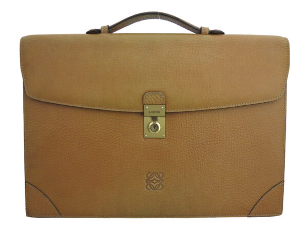 e54705a Loewe Anagram Leather Business Bag Brown