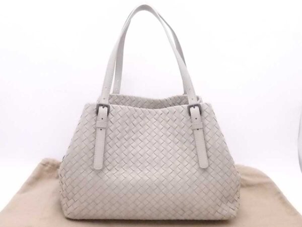 e54841f Bottega Veneta Intrecciato Leather Tote Bag Greige