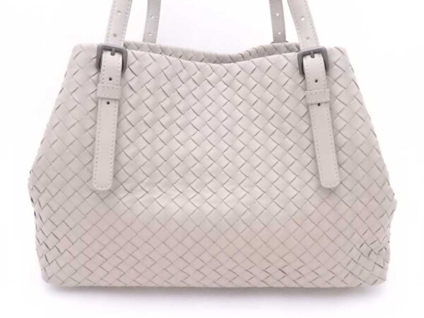 e54841f 1 Bottega Veneta Intrecciato Leather Tote Bag Greige