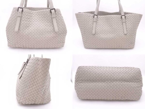 e54841f 2 c Bottega Veneta Intrecciato Leather Tote Bag Greige