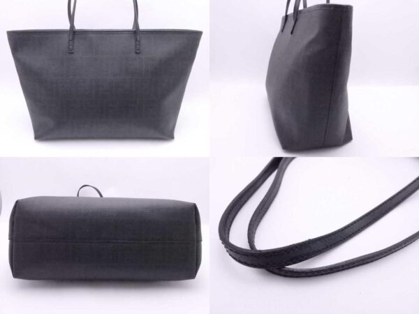 e54851a 2 c Fendi Tote Bag Zucca Leather Black Gray