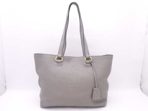 e54946a Prada Tote Bag Leather Gray