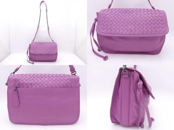 e54950a 1 c Bottega Veneta Intrecciato Leather Crossbody Shoulder Bag Purple Gunmetal