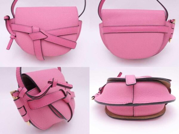 e54954g 2 c Loewe Gate Mini Leather Crossbody Shoulder Bag Pink