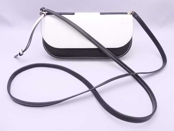 e54955a Loewe Gate Pochette Leather Shoulder Wallet Bag Black White