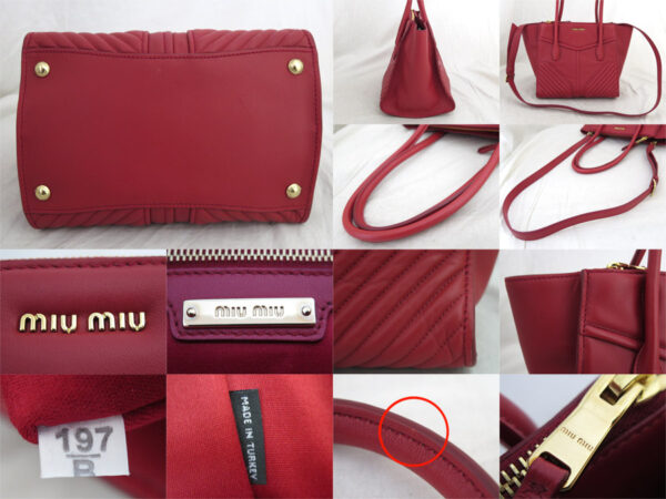 e54991a 4 Miu Miu 2Way Bag Shoulder Leather Red