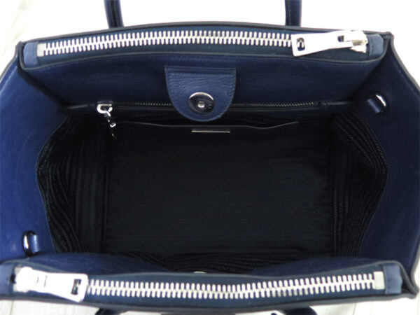 e54993g 3 Prada 2Way Bag Shoulder Bag Leather Navy