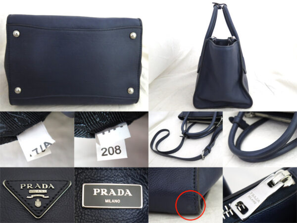 e54993g 4 Prada 2Way Bag Shoulder Bag Leather Navy