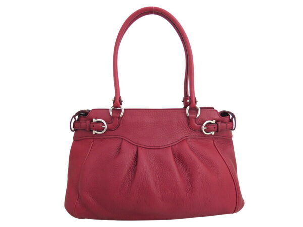 e55001i Salvatore Ferragamo Leather Shoulder Bag Red