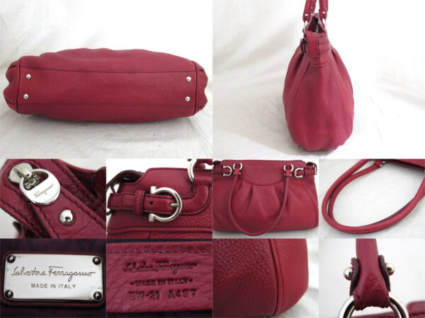 e55001i 4 Salvatore Ferragamo Leather Shoulder Bag Red