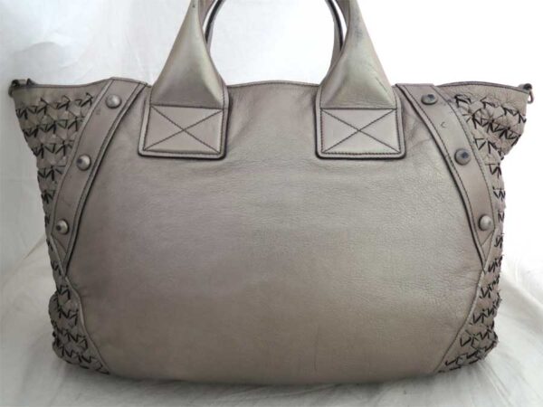 e55046a 2 Salvatore Ferragamo Gancini Leather Shoulder Bag Metallic Gray