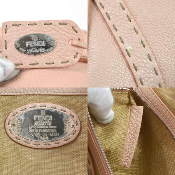 e55276a 10 c Fendi Selleria Handbag Leather Metallic Pink