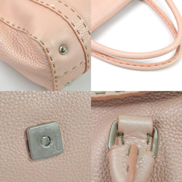 e55276a 6 c Fendi Selleria Handbag Leather Metallic Pink