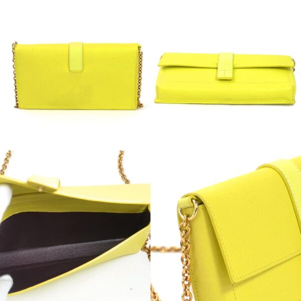 e55400a 2 c Loewe Anagram Leather Chain Shoulder Bag Green Yellow