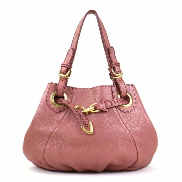 e55401a Fendi Selleria Handbag Leather Mauve Pink