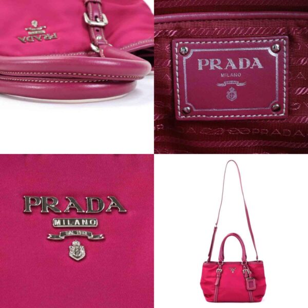 e55514g 10 c Prada Shoulder Bag Nylon Leather Magenta