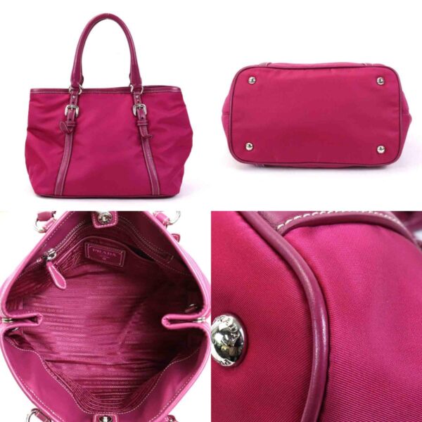 e55514g 2 c Prada Shoulder Bag Nylon Leather Magenta