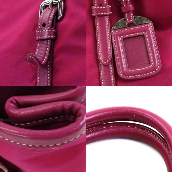 e55514g 6 c Prada Shoulder Bag Nylon Leather Magenta