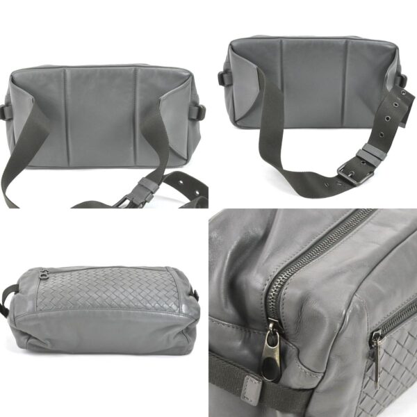 e55554a 2 c Bottega Veneta Intrecciato Leather Body Bag Gray