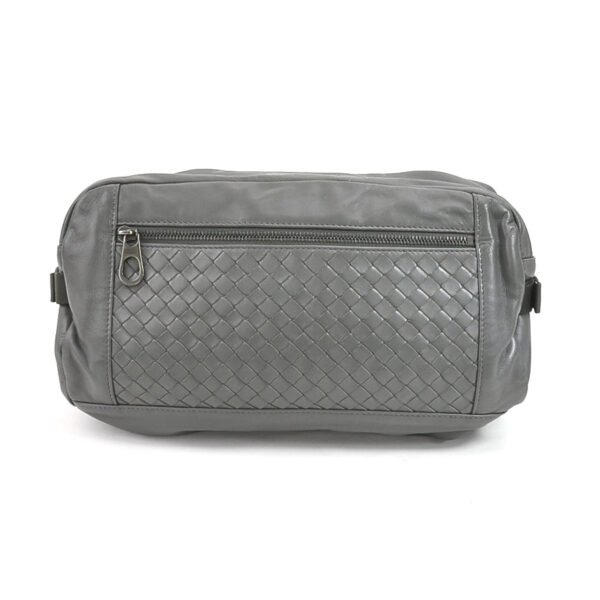 e55554a Bottega Veneta Intrecciato Leather Body Bag Gray