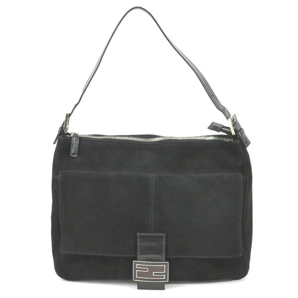 e55718a Fendi Shoulder Bag Suede Leather Black