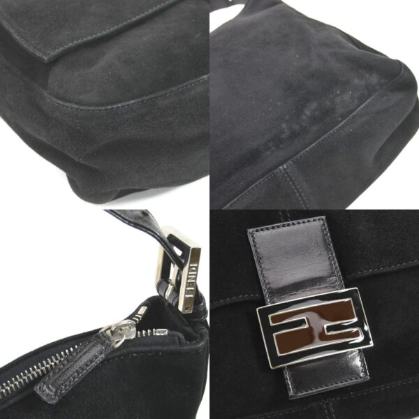 e55718a 6 c Fendi Shoulder Bag Suede Leather Black