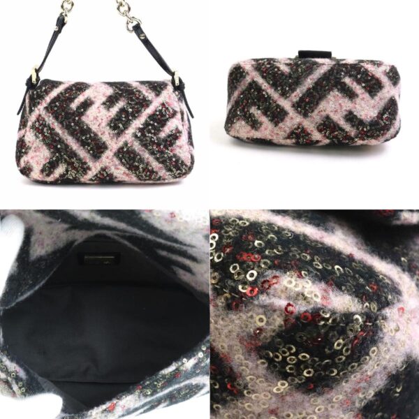 e55935f 2 c Fendi Mini Mamma Bucket Bag Wool Sequins Patent Leather Pink