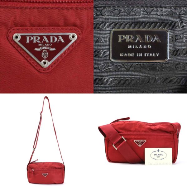 e55964j 10 c Prada Crossbody Shoulder Bag Nylon Red