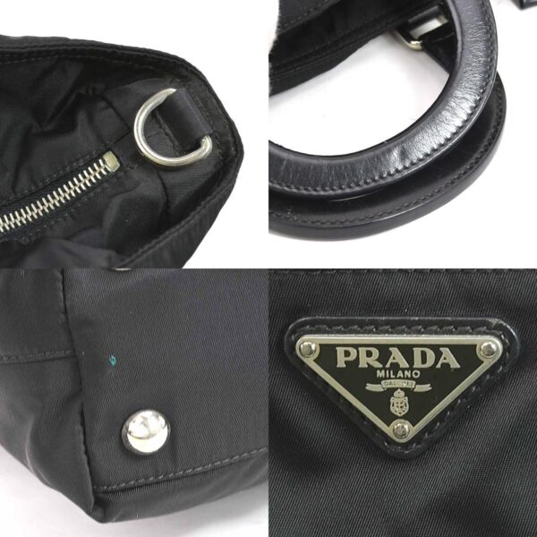 e56024a 9 c Prada Nylon Leather Shoulder Bag Black