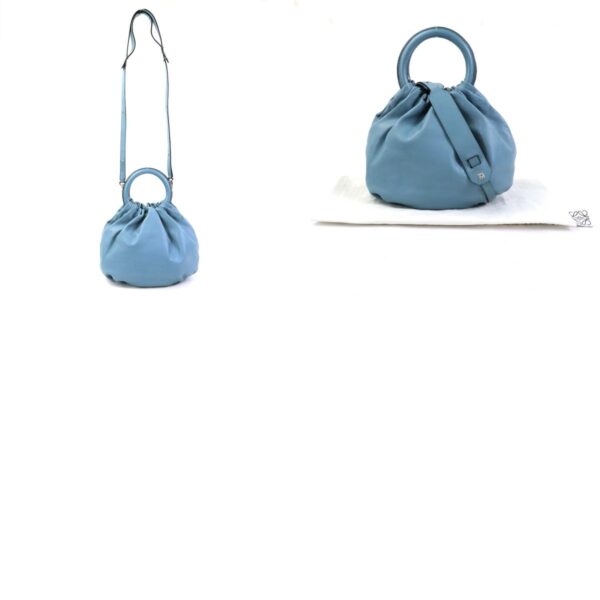 e56042f 13 c Loewe Bounce Leather Shoulder Bag Blue