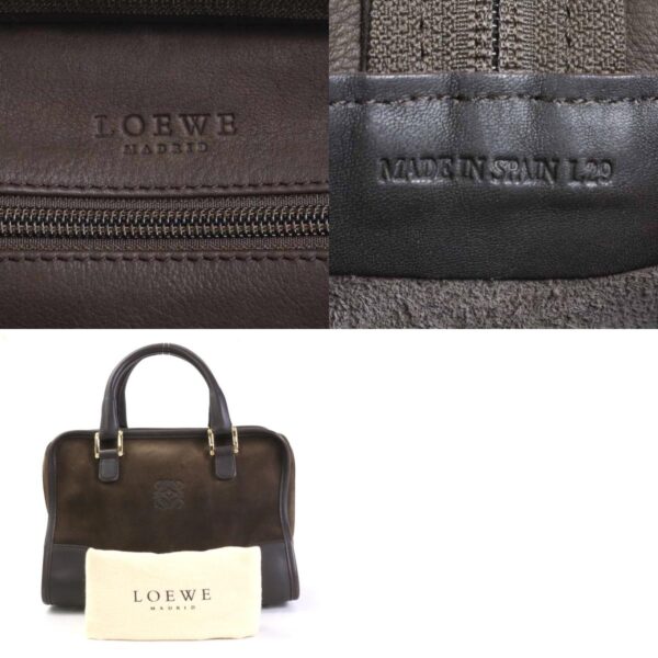 e56172a 10 c Loewe Amazona Suede Leather Handbag Brown