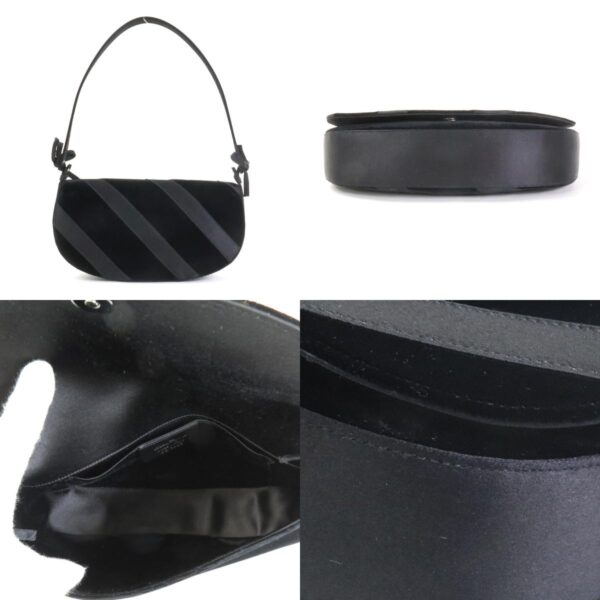 e56175a 2 c Salvatore Ferragamo Velvet Satin Shoulder Bag Black