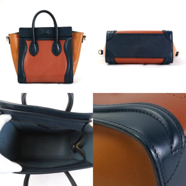 e56202f 2 c Celine Luggage Nano Shoulder Bag Leather Orange