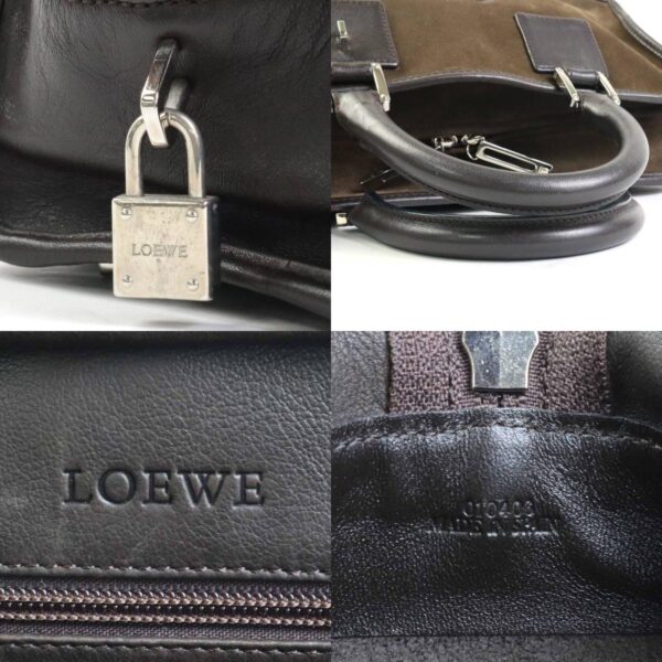 e56324a 10 c Loewe Amazona Suede Leather Handbag Brown