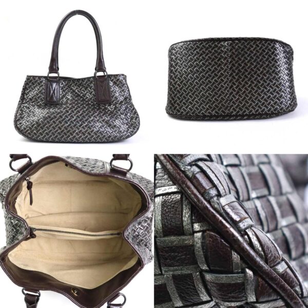 e56325a 2 c Bottega Veneta Intrecciato Leather Handbag Brown Gray