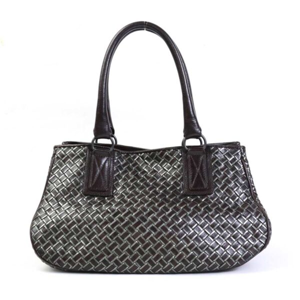 e56325a Bottega Veneta Intrecciato Leather Handbag Brown Gray