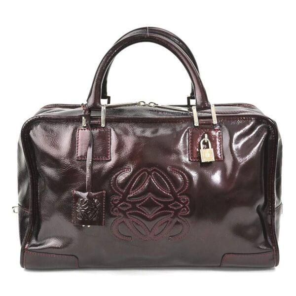 e56411a Loewe Amazona Patent Leather Handbag Burgundy