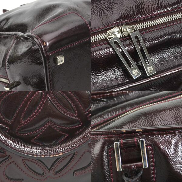 e56411a 6 c Loewe Amazona Patent Leather Handbag Burgundy