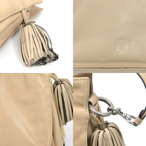 e56412a 6 c Loewe Flamenco Leather Crossbody Shoulder Bag Beige