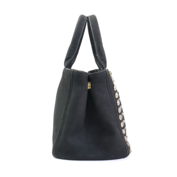 e56443a 1 Prada Canapa Canvas Shoulder Bag Black