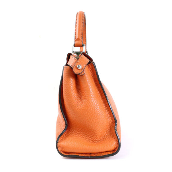 e56475a 1 Fendi Peekaboo Shoulder Bag Leather Orange