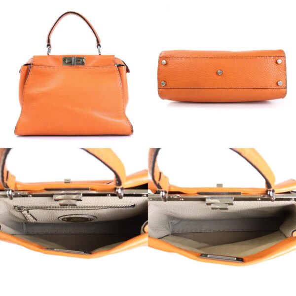 e56475a 2 c Fendi Peekaboo Shoulder Bag Leather Orange