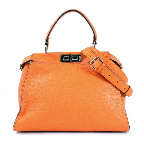 e56475a Fendi Peekaboo Shoulder Bag Leather Orange