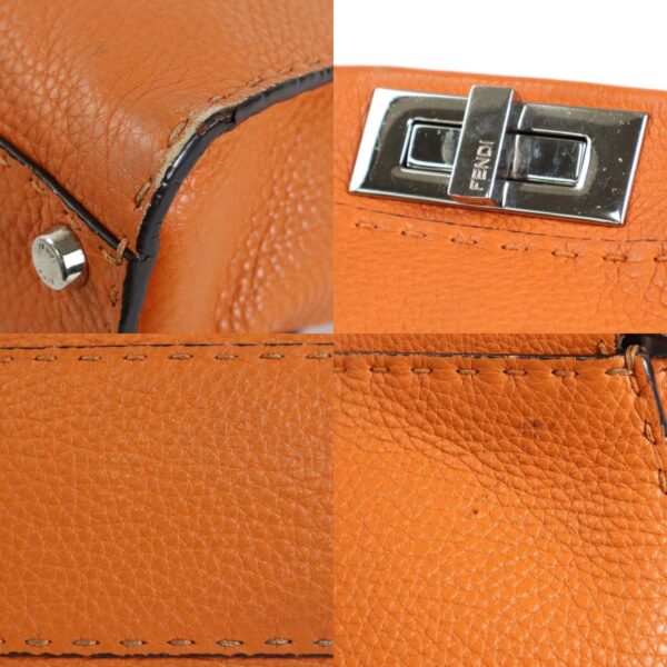 e56475a 6 c Fendi Peekaboo Shoulder Bag Leather Orange