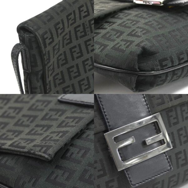 e56534a 5 c Fendi Zucchino Crossbody Shoulder Bag Canvas Leather Black