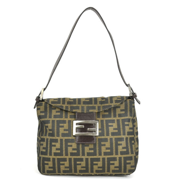 e56685i Fendi Zucca Shoulder Bag Canvas Leather Brown