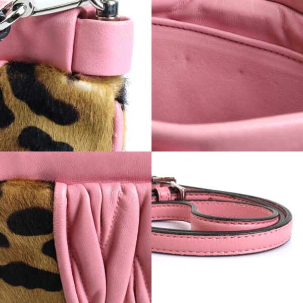 e56711f 6 c Miu Miu Crossbody Shoulder Bag Leopard Leather Haraco Pink Brown