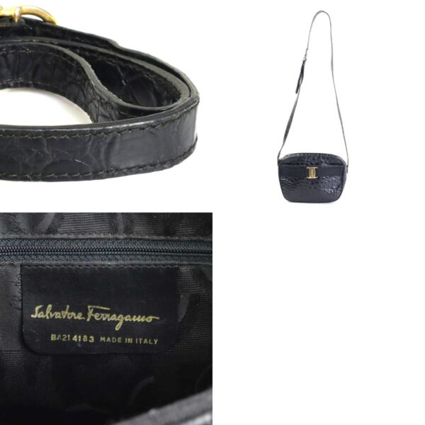 e56712a 10 c Salvatore Ferragamo Vara Embossed Leather Crossbody Bag Black