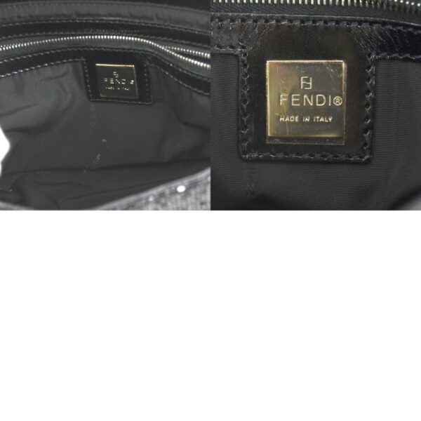 e56714a 13 c Fendi Baguette Shoulder Bag Beads Leather Black